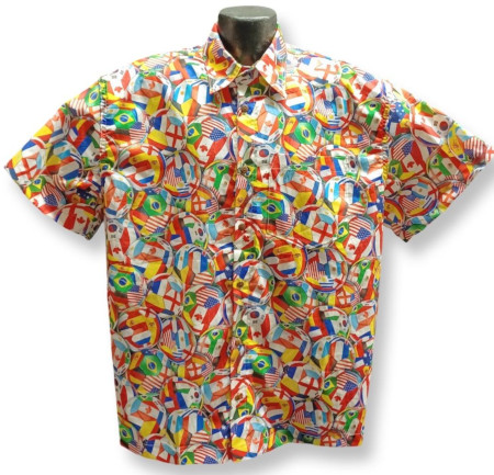 World Cup Soccer Hawaiian shirt -Made in USA 100% Cotton